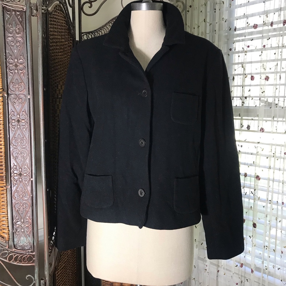 Harve Benard Black Button-Front Pea Coat